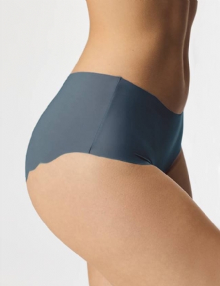 Blue Sexy Ice Silk Wavy Edge Seamless Panty